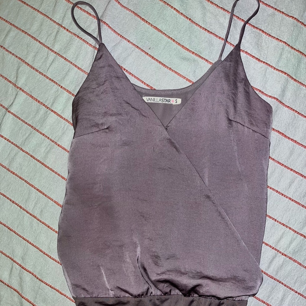 Silky purple tank bodysuit Vanilla star sz sm
